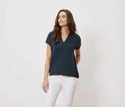 Blusenshirt mit V-Ausschnitt