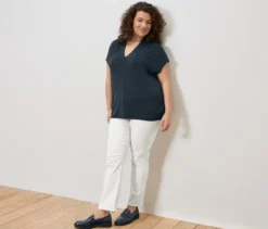 Blusenshirt mit V-Ausschnitt