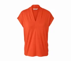 Blusenshirt mit V-Ausschnitt, orange
