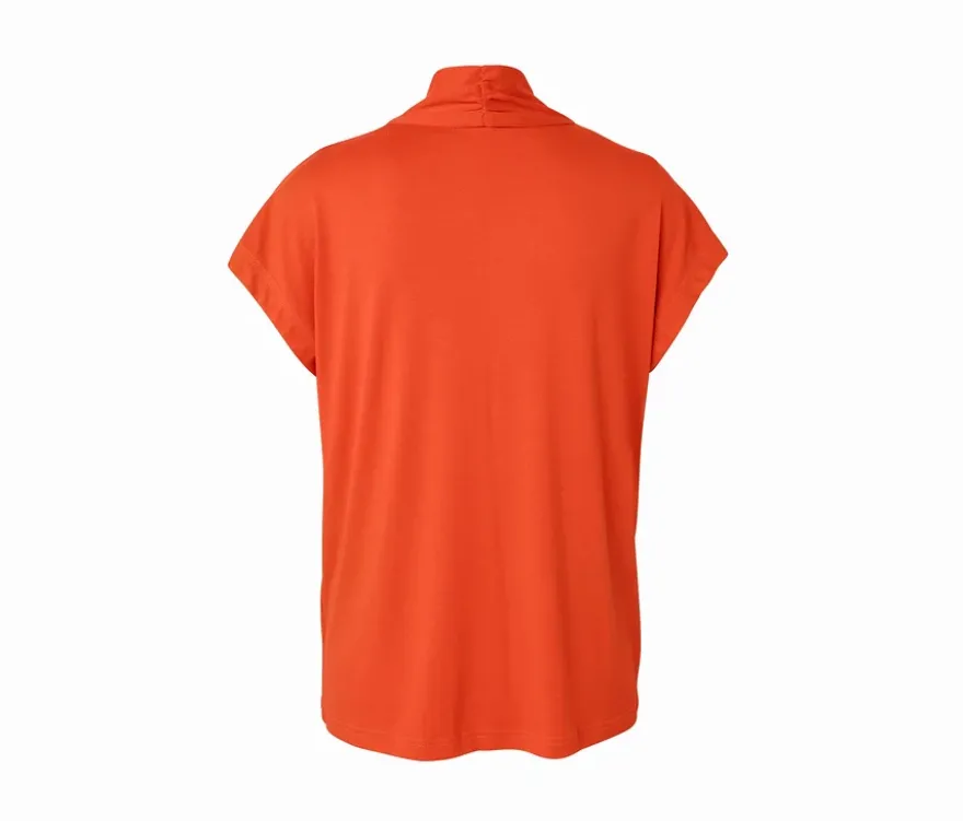 Blusenshirt mit V-Ausschnitt, orange
