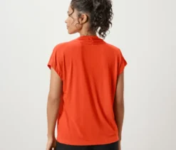 Blusenshirt mit V-Ausschnitt, orange