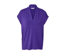 Blusenshirt mit V-Ausschnitt, lila