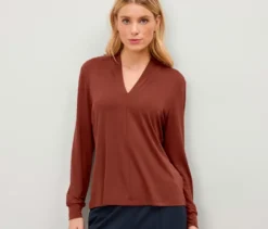 Blusenshirt mit V-Ausschnitt