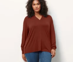 Blusenshirt mit V-Ausschnitt