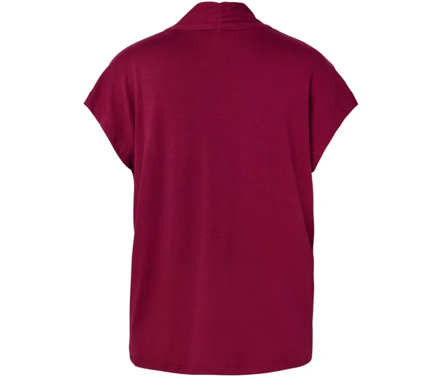 Blusenshirt mit V-Ausschnitt, dunkelrot