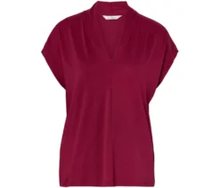Blusenshirt mit V-Ausschnitt, dunkelrot