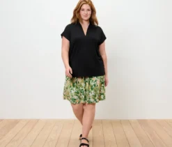 Blusenshirt mit V-Ausschnitt