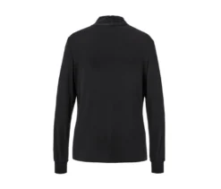 Blusenshirt mit V-Ausschnitt, schwarz
