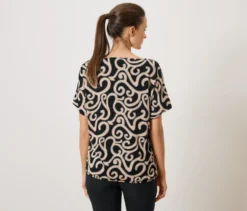 Blusenshirt mit Wasserfallkragen