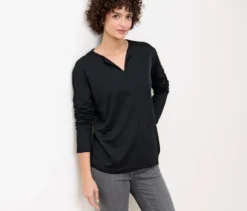Blusenshirt, schwarz