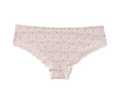 2 Brazil-Slips, creme mit Alloverprint