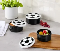 3 Brotdosen im Fußballdesign
