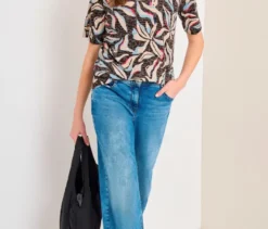 CECIL Kurzarmshirt, blau