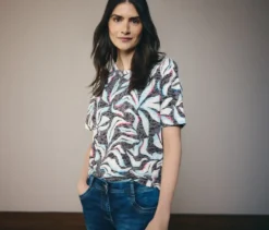 CECIL Kurzarmshirt, blau