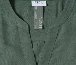 CECIL Leinenmix-Bluse, khaki