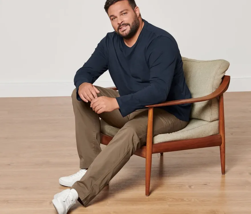 Chino, große Größen, beige