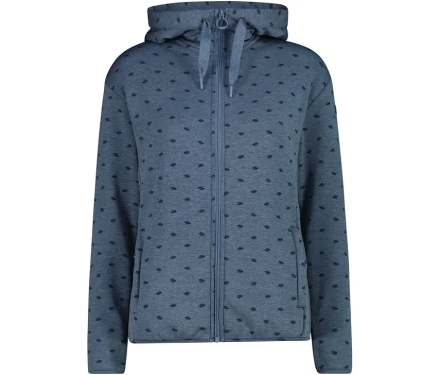 CMP Damen-Fleece-Jacke mit Kapuze, blau