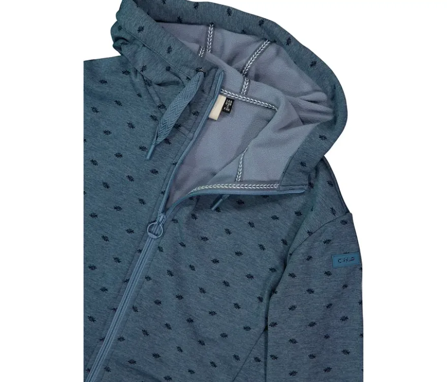 CMP Damen-Fleece-Jacke mit Kapuze, blau