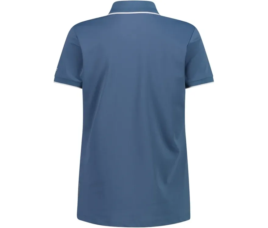 CMP Damen-Poloshirt aus Stretch-Piqué, blau