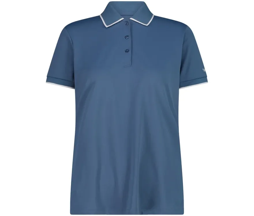 CMP Damen-Poloshirt aus Stretch-Piqué, blau