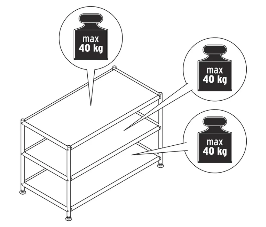 Couchtisch Metall »CN3«, offen, weiß