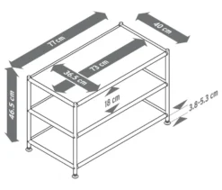 Couchtisch Metall »CN3«, offen, weiß