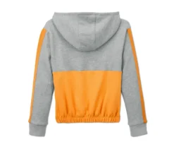 Cropped-Hoodie, grau-gelb meliert