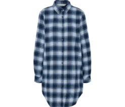 Da. Nachthemd, Flanell, blau