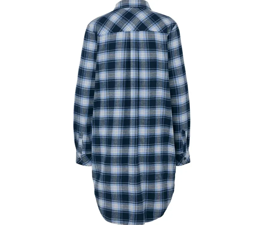 Da. Nachthemd, Flanell, blau