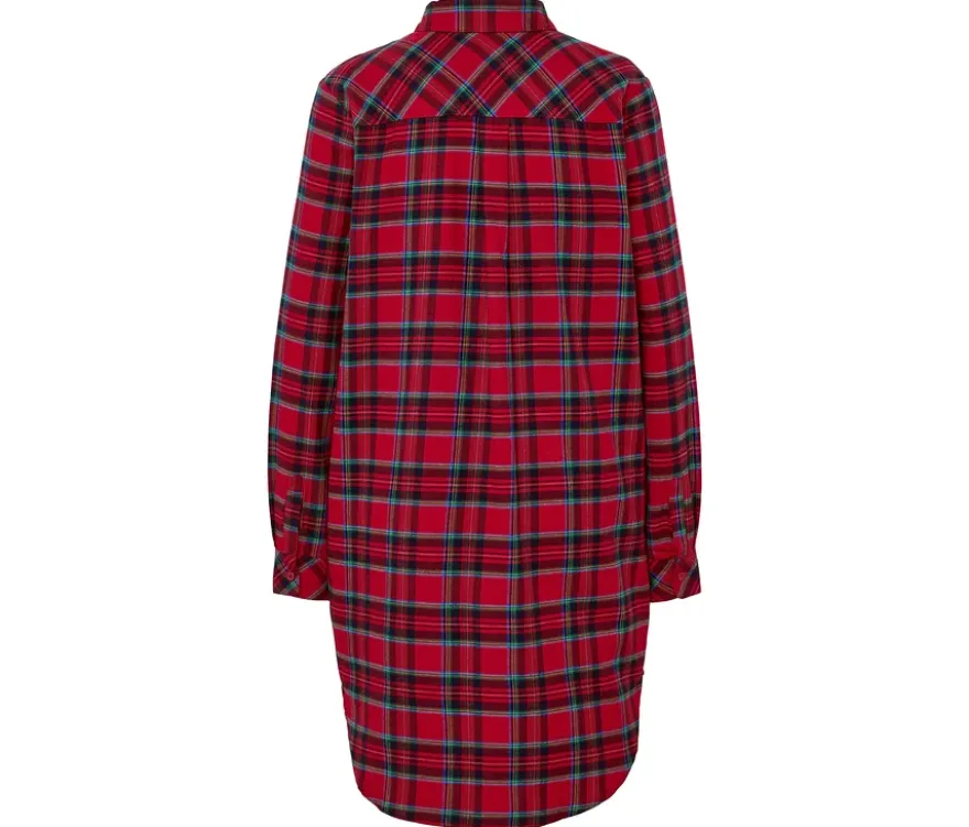 Da. Nachthemd, Flanell, rot