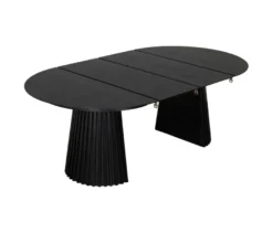 deVries Esstisch »Andria«, 120/210 cm, schwarz und 6 Stühle »Matera«, grau