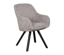 deVries Esstisch »Andria«, 120/210 cm, schwarz und 6 Stühle »Matera«, grau