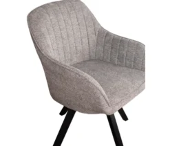 deVries Esstisch »Andria«, 120/210 cm, schwarz und 6 Stühle »Matera«, grau