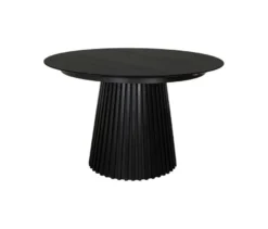 deVries Esstisch »Andria«, 120/210 cm, schwarz und 6 Stühle »Matera«, grau