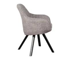 deVries Esstisch »Andria«, 120/210 cm, schwarz und 6 Stühle »Matera«, grau
