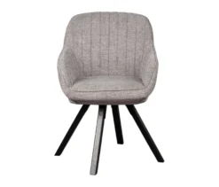 deVries Esstisch »Andria«, 120/210 cm, schwarz und 6 Stühle »Matera«, grau