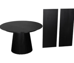 deVries Esstisch »Andria«, 120/210 cm, schwarz und 6 Stühle »Matera«, grün
