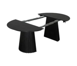 deVries Esstisch »Andria«, 120/210 cm, schwarz und 6 Stühle »Matera«, grün