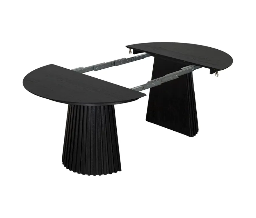 deVries Esstisch »Andria«, 120/210 cm, schwarz und 6 Stühle »Matera«, grün