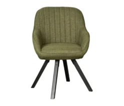 deVries Esstisch »Andria«, 120/210 cm, schwarz und 6 Stühle »Matera«, grün