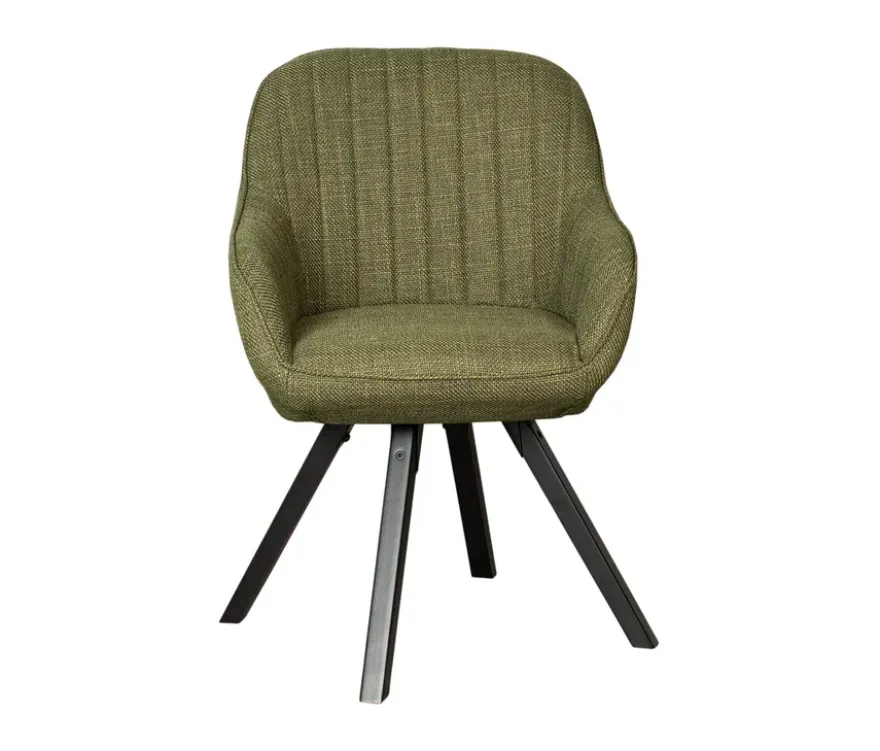 deVries Esstisch »Andria«, 120/210 cm, schwarz und 6 Stühle »Matera«, grün