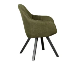deVries Esstisch »Andria«, 120/210 cm, schwarz und 6 Stühle »Matera«, grün