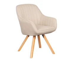 deVries Esstisch »Oria«, 120 cm, Eiche naturfaben und 4 Stühle »Matera«, beige