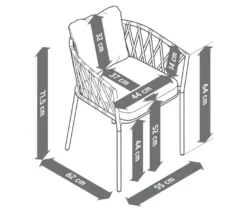 2 Dining-Sessel mit Textilgeflecht