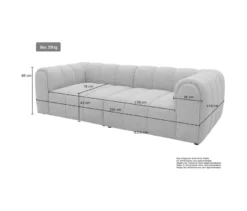 DOMO Bigsofa »Aalborg«, Sitzraster breit, ocean/petrol