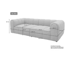 DOMO Bigsofa »Aalborg«, Sitzraster schmal, hellbraun