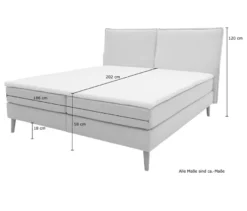DOMO Boxspringbett »Kopenhagen« mit Rückenfunktion, ca. 180 x 200 cm, inkl. Topper