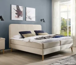DOMO Boxspringbett »Kopenhagen« mit festem Kopfteil, ca. 180 x 200 cm, inkl. Topper