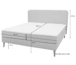 Domo Boxspringbett mit festem Kopfteil inkl. Topper
