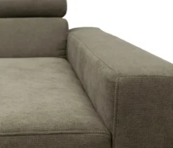 DOMO Eck-Schlafsofa »Malmö« mit Hocker, Longchair rechts, grau/holzfarben